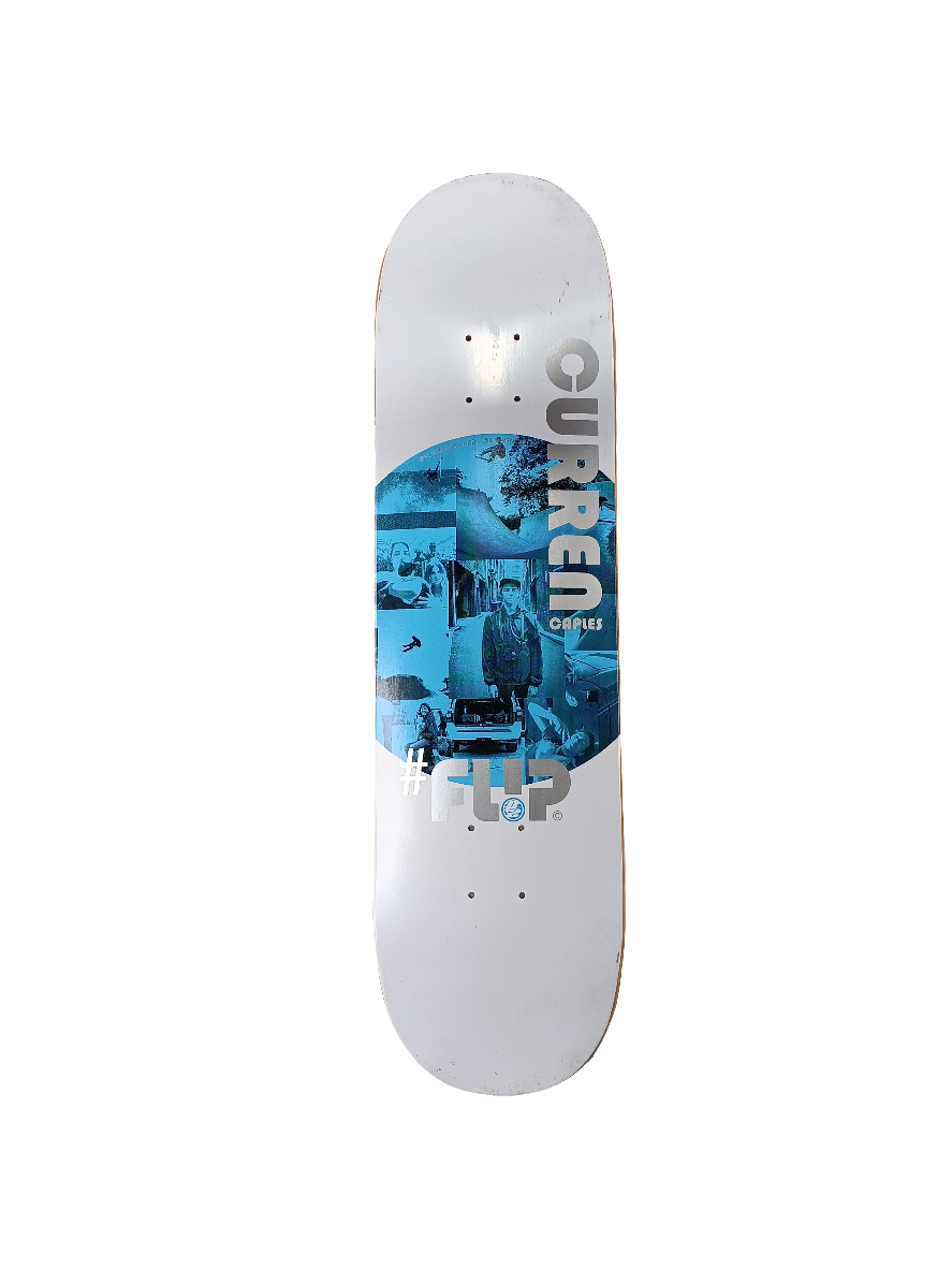 Flip Curren Caples Photo Collage White Blue Silver Size 8.13" Vintage NOS Deck