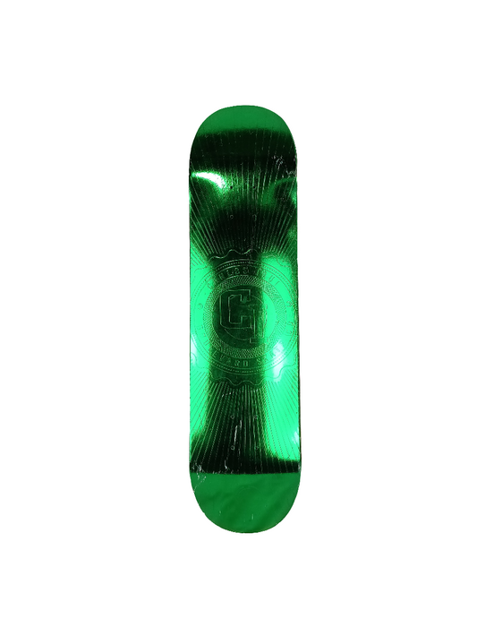 Boulevard Carlos Iqui Initials CI Foil Green Textured Slick Graphic Size 7.8" Vintage NOS Deck