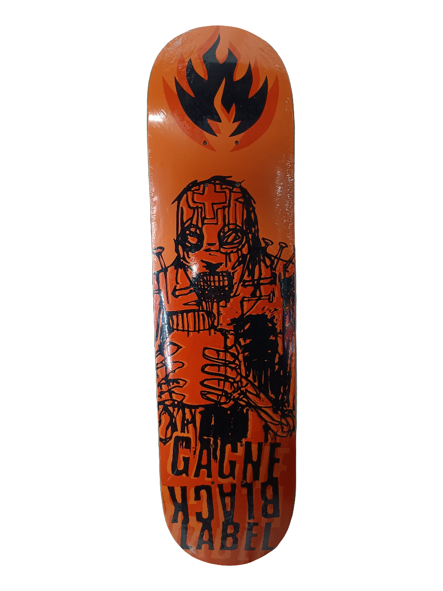 Black Label Jim Gagne Graphic Orange Black Size 7.8 Skateboard Deck