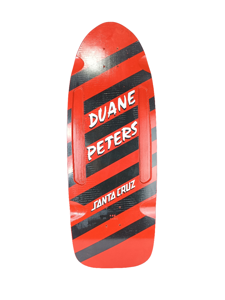 Santa Cruz Duane Peters Stripes Graphic Red White Black Size 10.5 Vintage NOS Reissue Deck