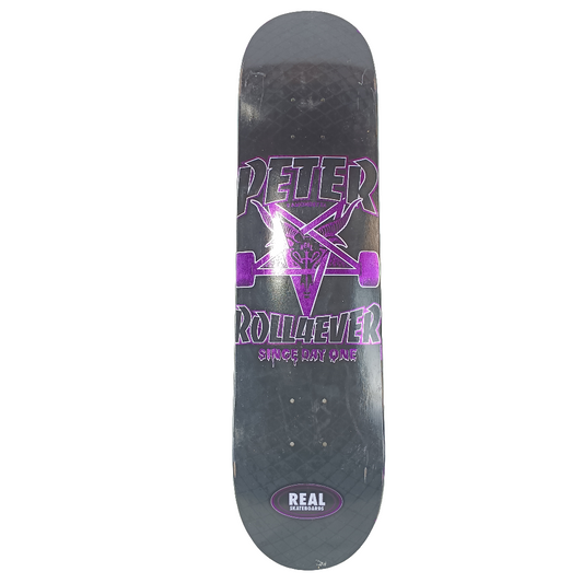 Real Peter Ramondetta Roll4Ever Skate Goat Black Purple Foil White Size 7.9 Vintage NOS Deck