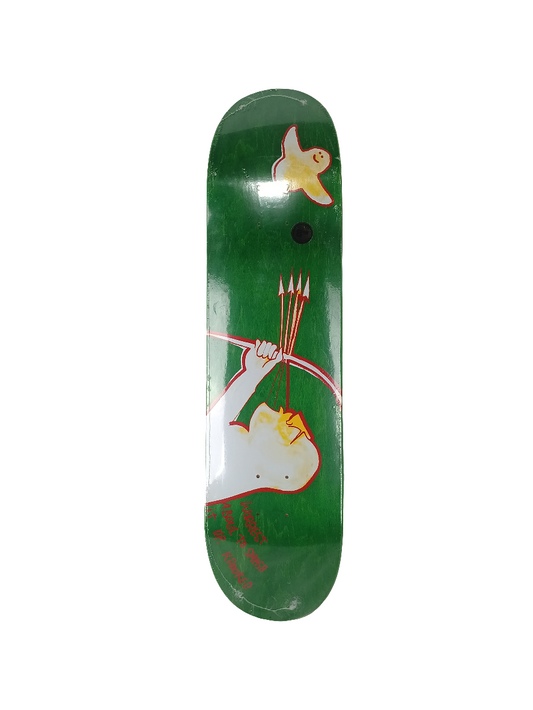 Krooked Bobby Worrest Archur Green Woodgrain White Red Size 8.06" Vintage NOS Deck