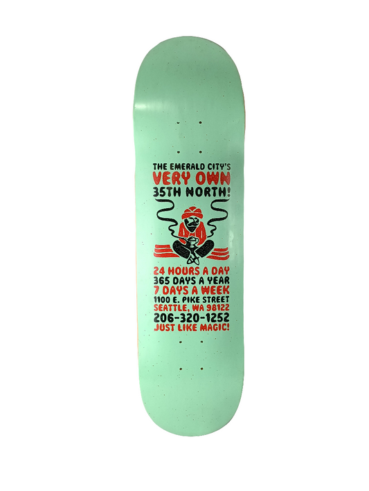 35 North Emerald City Graphic Mint Red Black Size 8.5 Skateboard Deck