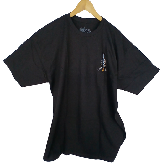 Powell Peralta Skull & Sword Black Silver White Gold Mens Size XL S/s Vintage Shirt