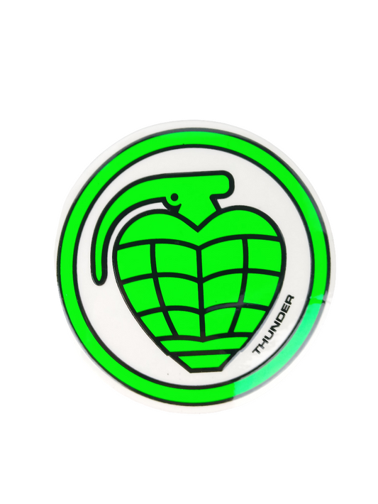 Thunder Grenade Clear Black Green 4" X 4" Vintage NOS Sticker