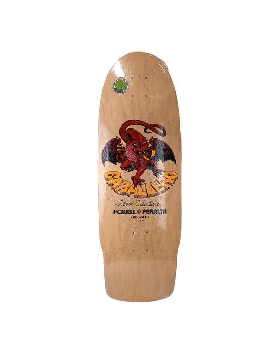 Powell Peralta Steve Caballero Dragon Natural Woodgrain Red Yellow Size 9.8 Vintage NOS Reissue Deck 2007