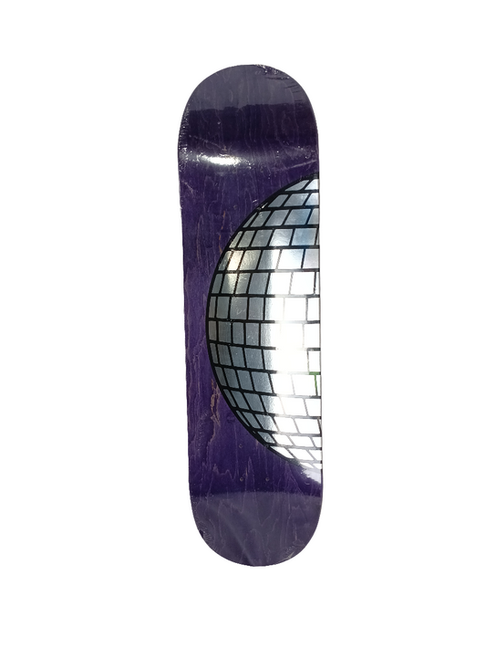 Dance Disco Ball Graphic Blank Purple Silver Black Size 8.5 Skateboard Deck