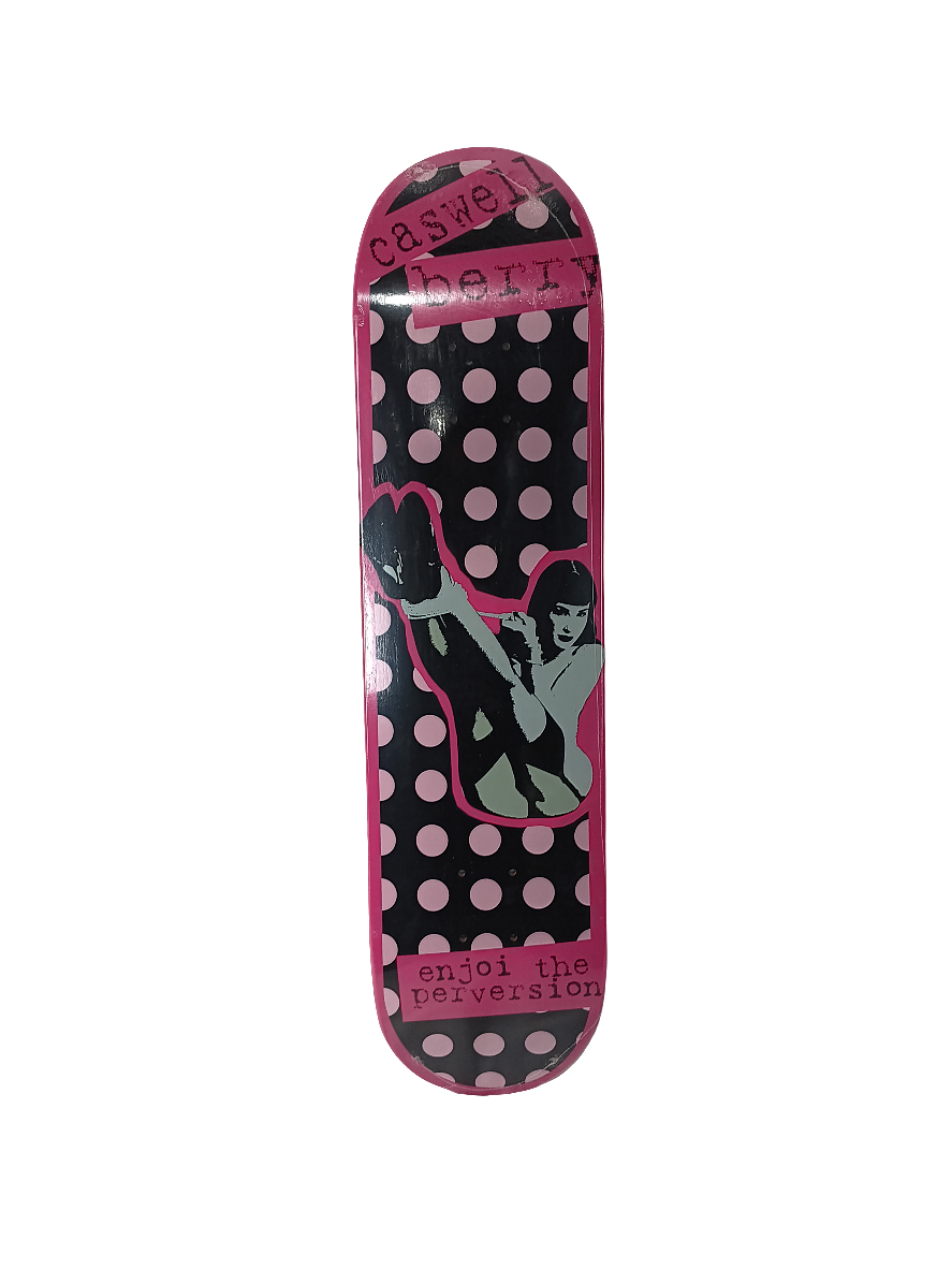 Enjoi Caswell Berry Enjoi Just Dita Black Pink Polka Dot Girl Size 7.75" Vintage NOS Deck