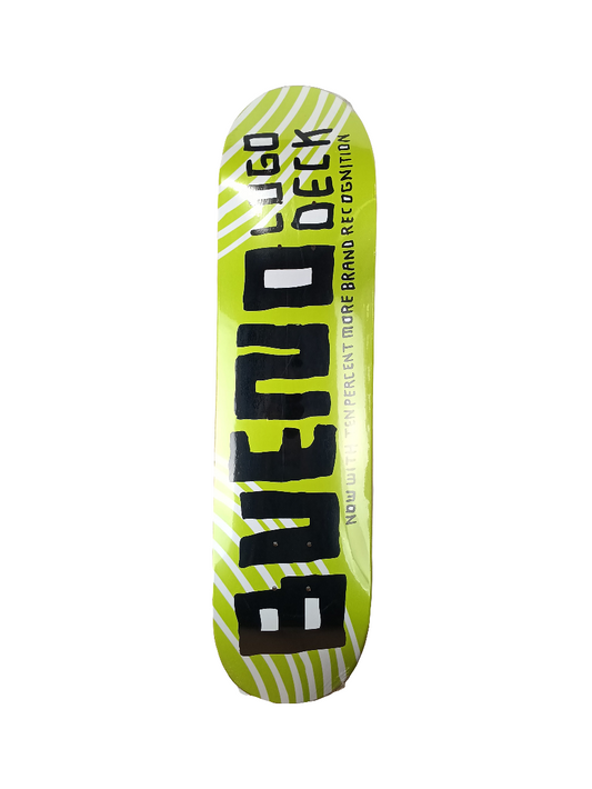 Bueno Team Logo Deck Black White Green Size 7.78" Vintage NOS Deck