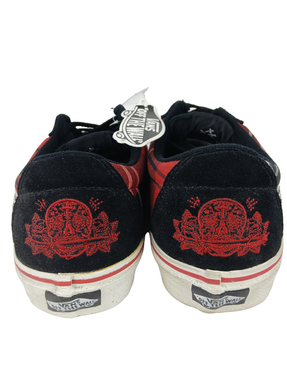 Vans Anthony Van Engelen AV Sk8-Low Work Plaid Tango Red US Mens Size 8.0 Shoes