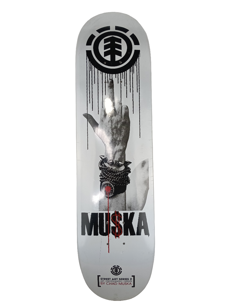 Element Chad Muska Middle Finger Street Art Series White Black