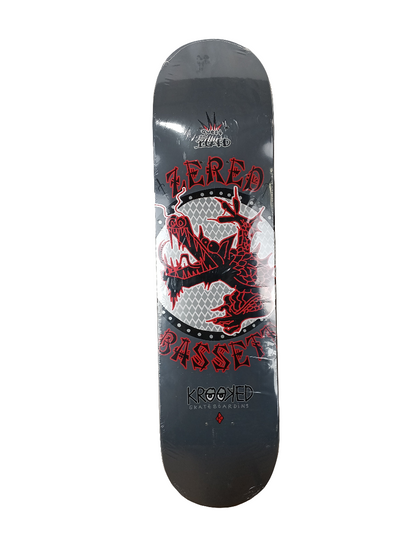 Krooked Zered Bassett Guest Pro Model Dragon Grey BLack Red Size 7.75" Vintage NOS Deck