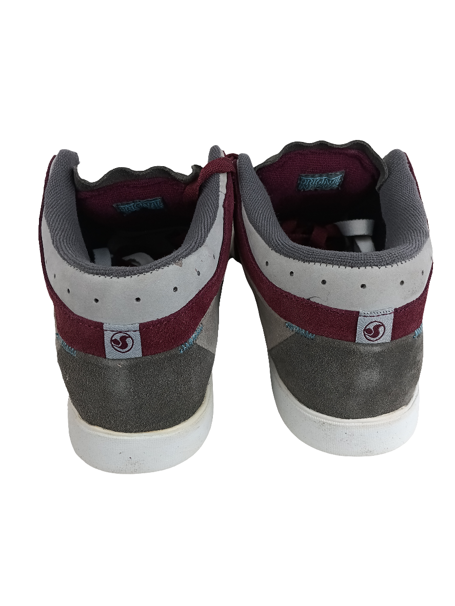 DVS Huf 5 Mid O.I. Keith Hufnagel Grey Maroon Suede - Mighty Size 10 Shoes