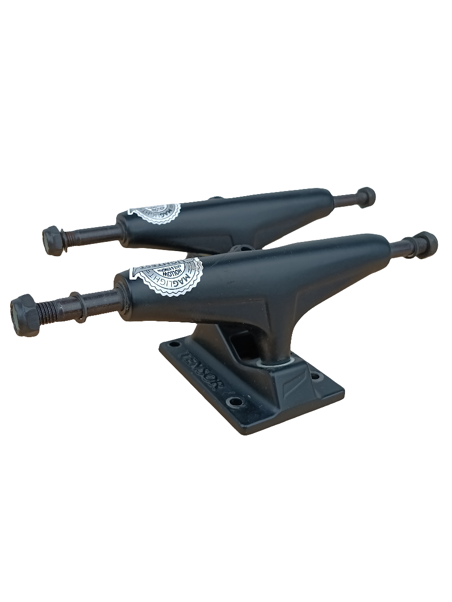 Tensor Truck Co. Tensor Mag Light 5.0 Black White Hollow Axle Hollow Kingpin Magnesium Trucks