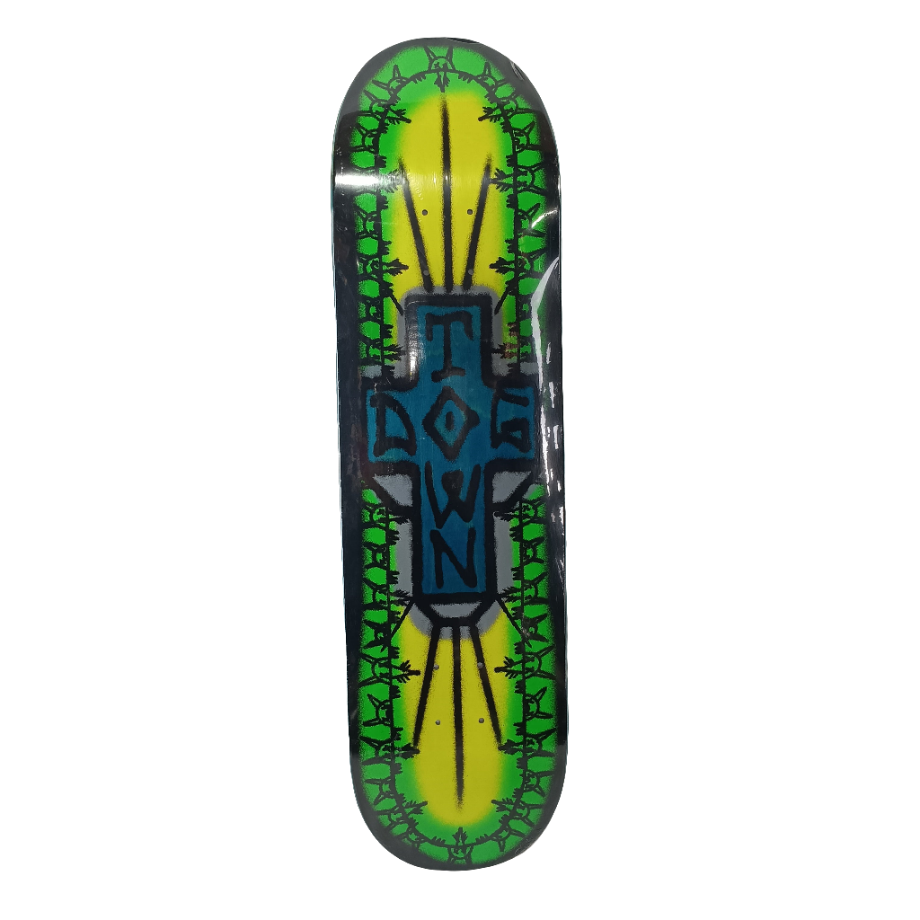 Dogtown X PSstix Vato Rat DogTown Cross Tye Dye Green Yellow Black Size 8.5 Vintage NOS Deck
