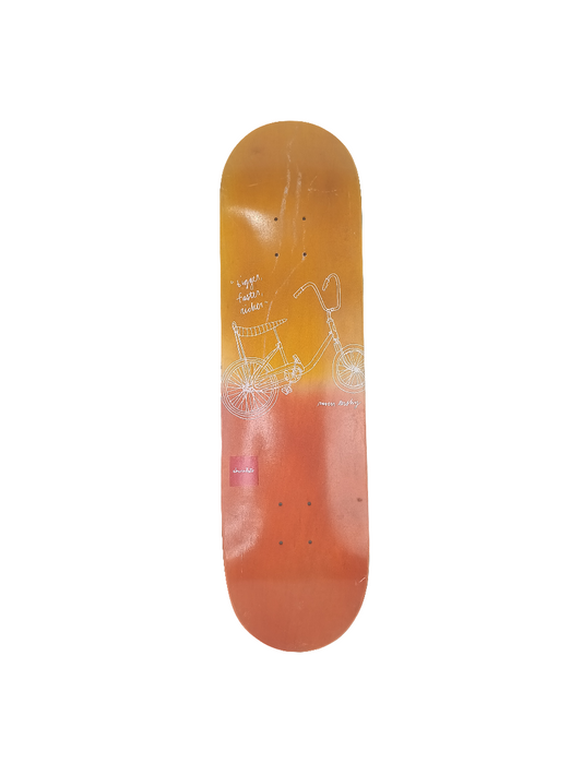Chocolate Raven Tershy 20 Years  Bicycle Graphic Orange Red Fade White Size 8.375 Vintage NOS Deck