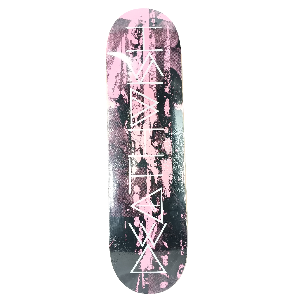 Deathwish Lo Fi Black Pink White Letters Size 8.4" Skateboard Deck