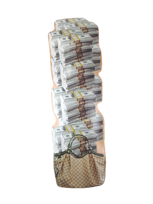 Alltimers Vip Lounge Gucci Purse Money Graphic Multi Color Size 9.0" Shaped Vintage NOS Cruiser Deck