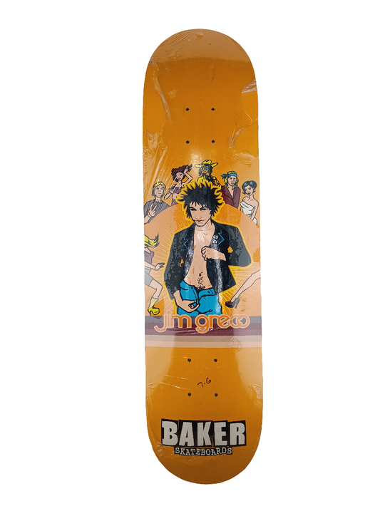 Baker Jim Greco Rocker Yellow Orange 7.6 Vintage NOS Deck