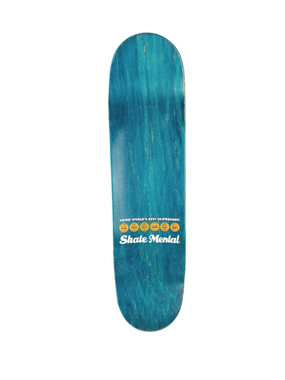 Skate Mental Tranny on Tranny Graphic Blue Orange Yellow Multi Color Size 8.625 Skateboard Deck
