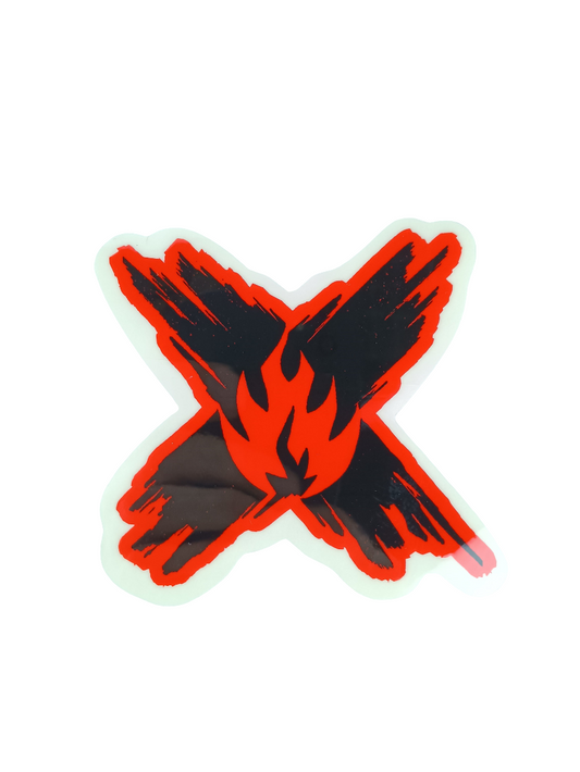 Black Label X Flame Clear Black Red Flame Size 4.2 X 4.2 Inch Vintage NOS Sticker