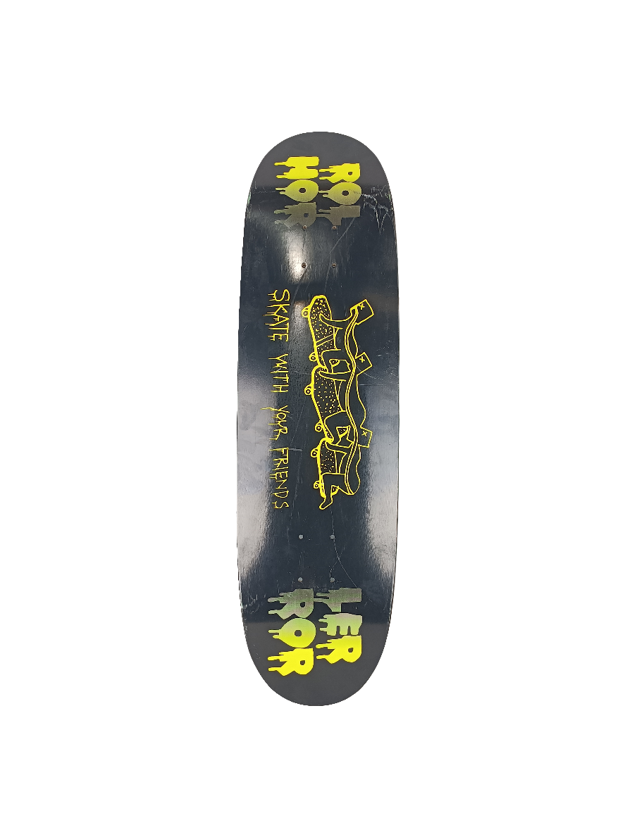 Roller Horror Skate With Your Friends Graphic Black Yellow Size 8.8 Skateboard Deck