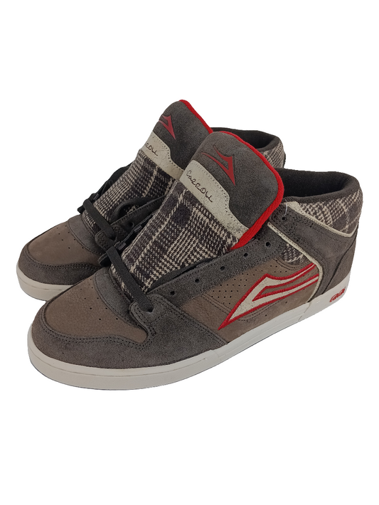 Lakai Carroll 4 Mid Mike Carroll Brown Suede Plaid Size 10 Shoes