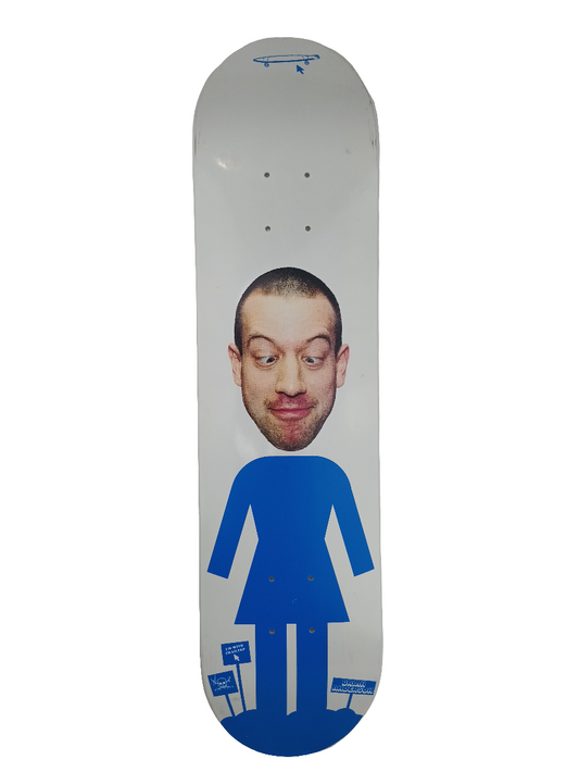 Girl x Crailtap Brian Anderson White Blue Size 7.5 Skateboard Deck