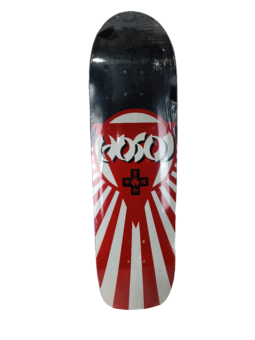 Black Label Christian Hosoi Red Kross Rising Sun Graphic Black Red White Size 9.0 Shaped Skateboard Deck