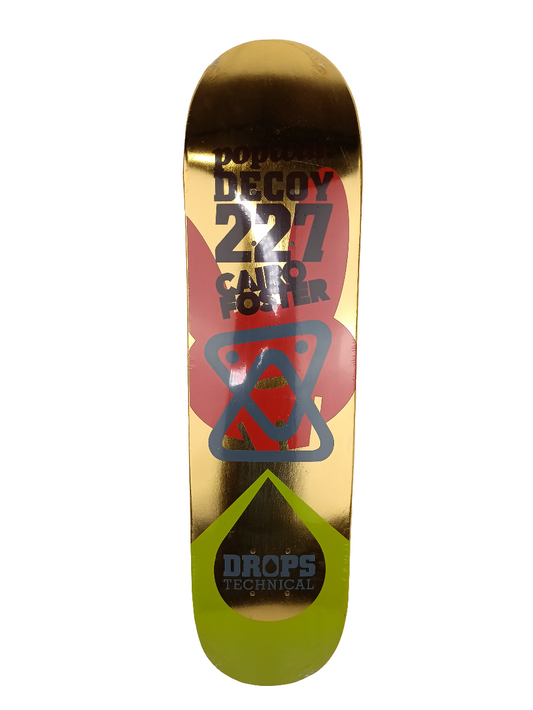 Popwar Cairo Foster Decoy 227 Technical Drops Gold Dip Red Yellow 7.75 Vintage NOS Deck