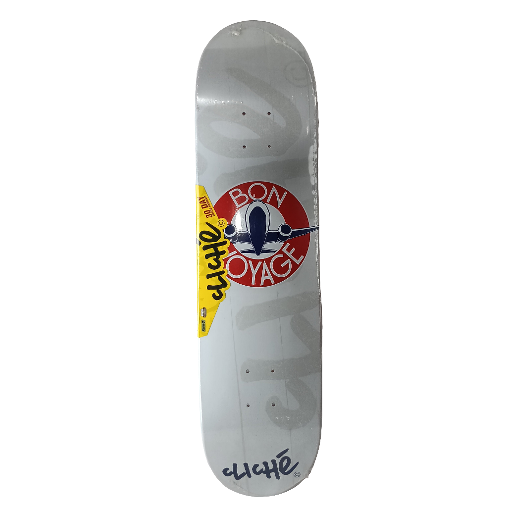Cliché Bon Voyage White Red Blue Size 8.0" Vintage NOS Deck