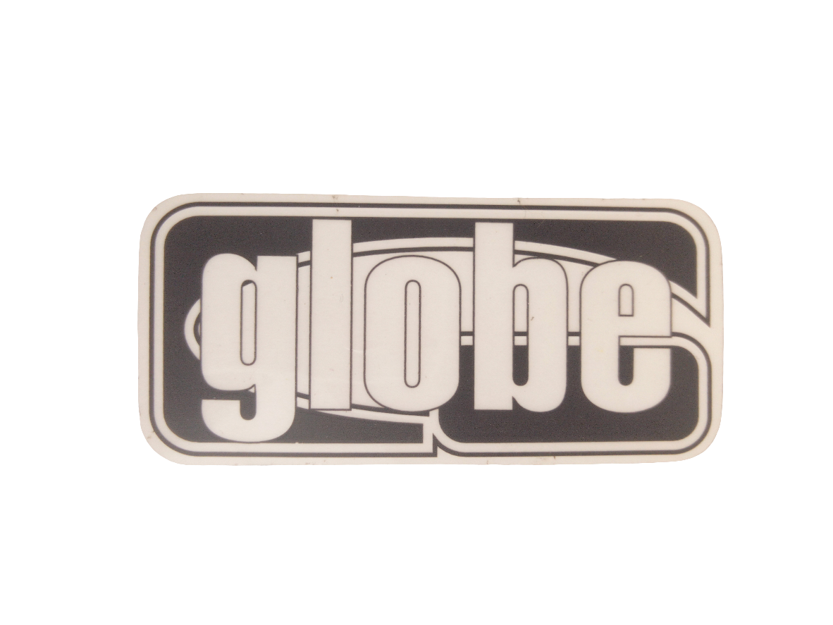 Globe Shoes G Logo Clear Black White 3.25" x 1.5" Vintage NOS Sticker