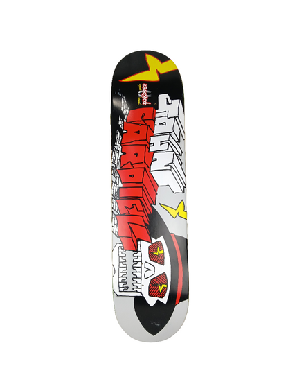 Krooked John Cardiel Guest Graphic Black White Red Size 7.75 Skateboard Deck