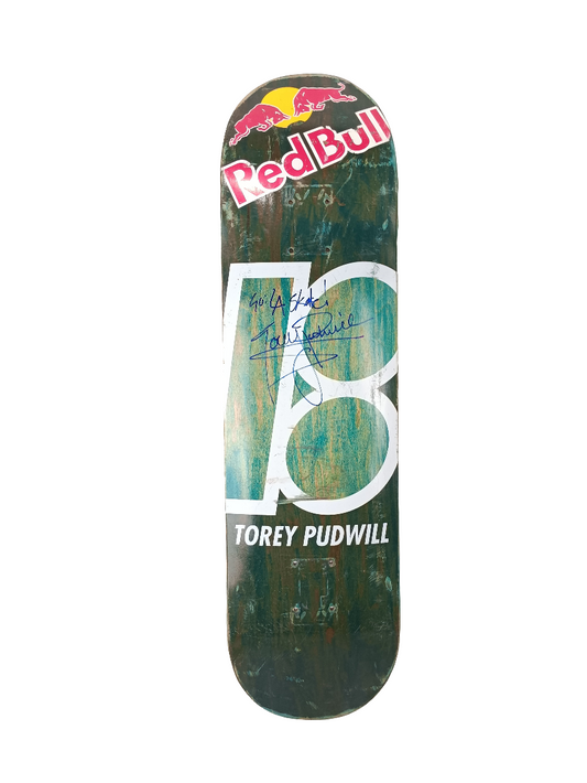 Plan-B Torey Pudwill Autographed And Skated By Torey Green Woodgrain White B logo Vintage NOS Deck