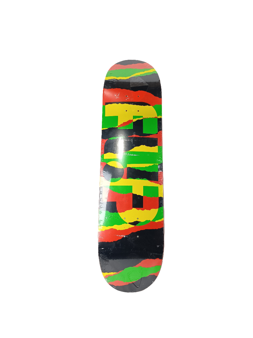 Flip Odyssey Torn Rasta Graphic Rasta Colors Size 8.13 Skateboard Deck