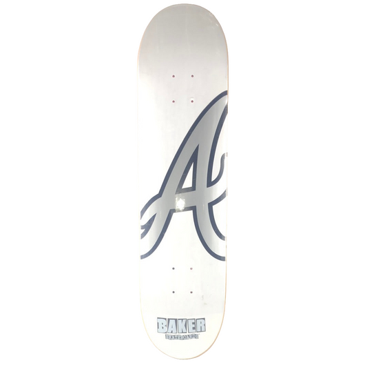 Baker Andrew Reynolds 'A' White/Silver/Black 8" Skateboard Deck dp