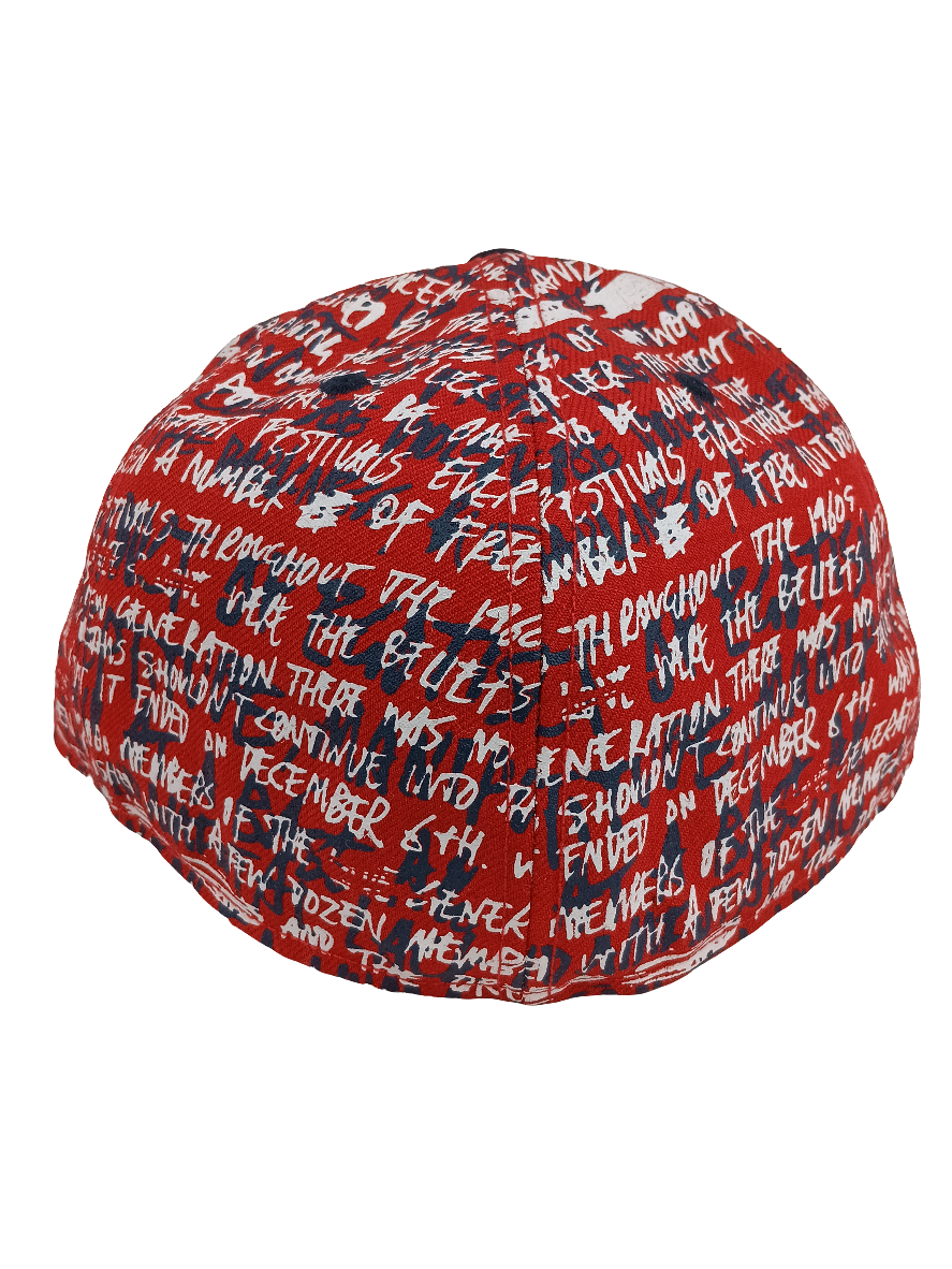 New Era Altamont 59Fifty Andrew Reynolds A Navy Red White All Over Print Size 7.3/8 Vintage Hat