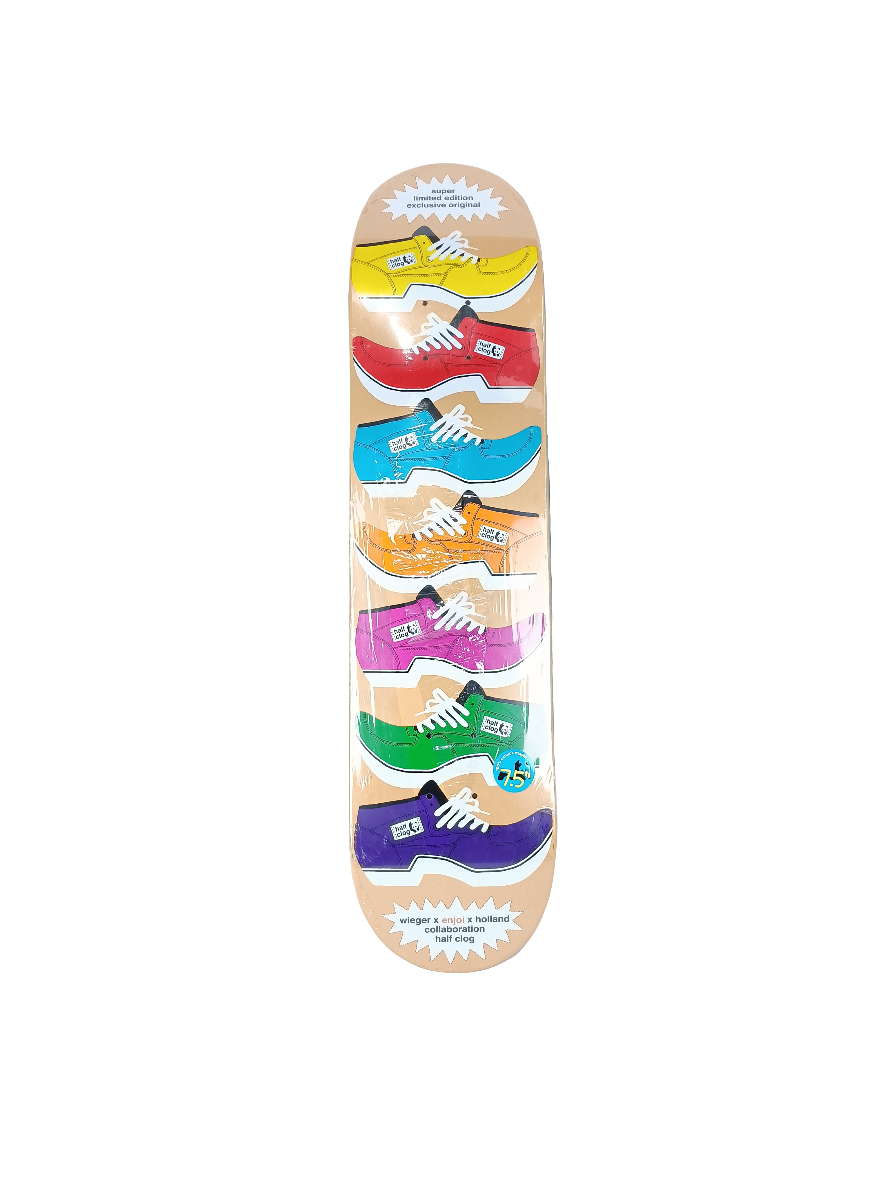 Enjoi Van Wieger Half Clog Blank Multi Color Size 7.5 Skateboard Deck