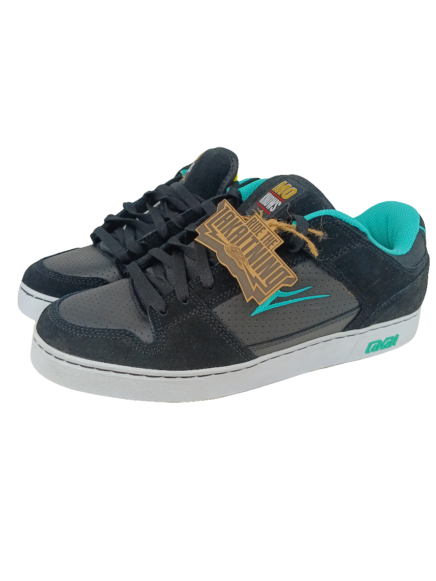 Lakai Commerce LK MO KNOWS Black Teal Suede Size 11 Shoes