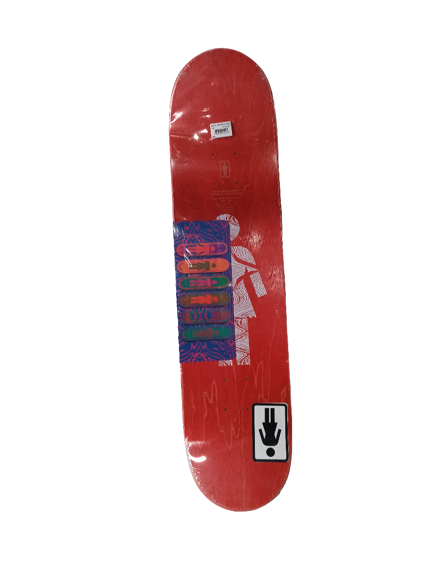 Girl Griffin Gass Vibration Graphic Orange Pink Green Size 8 Skateboard Deck