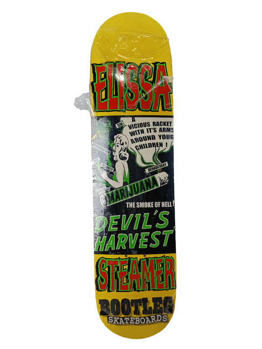 Bootleg Elissa Steamer Devils Harvest Poster Graphic Yellow Multi Color Size 7.5 Skateboard Deck