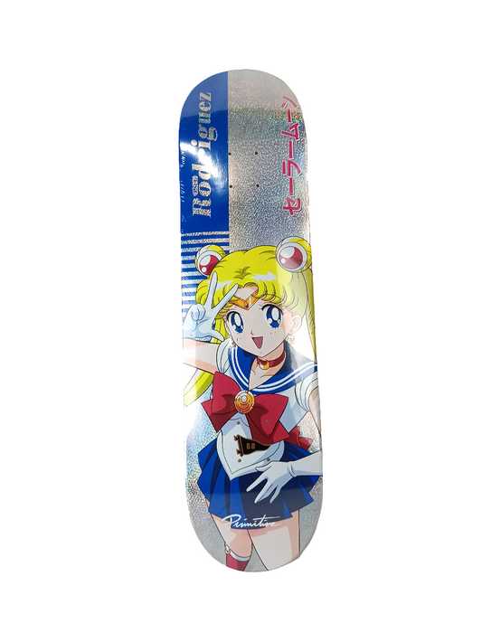 Primitive Paul Rodriguez Sailor Moon Silver Holographic Foil Blue White Red Size 8.0" Vintage NOS Deck