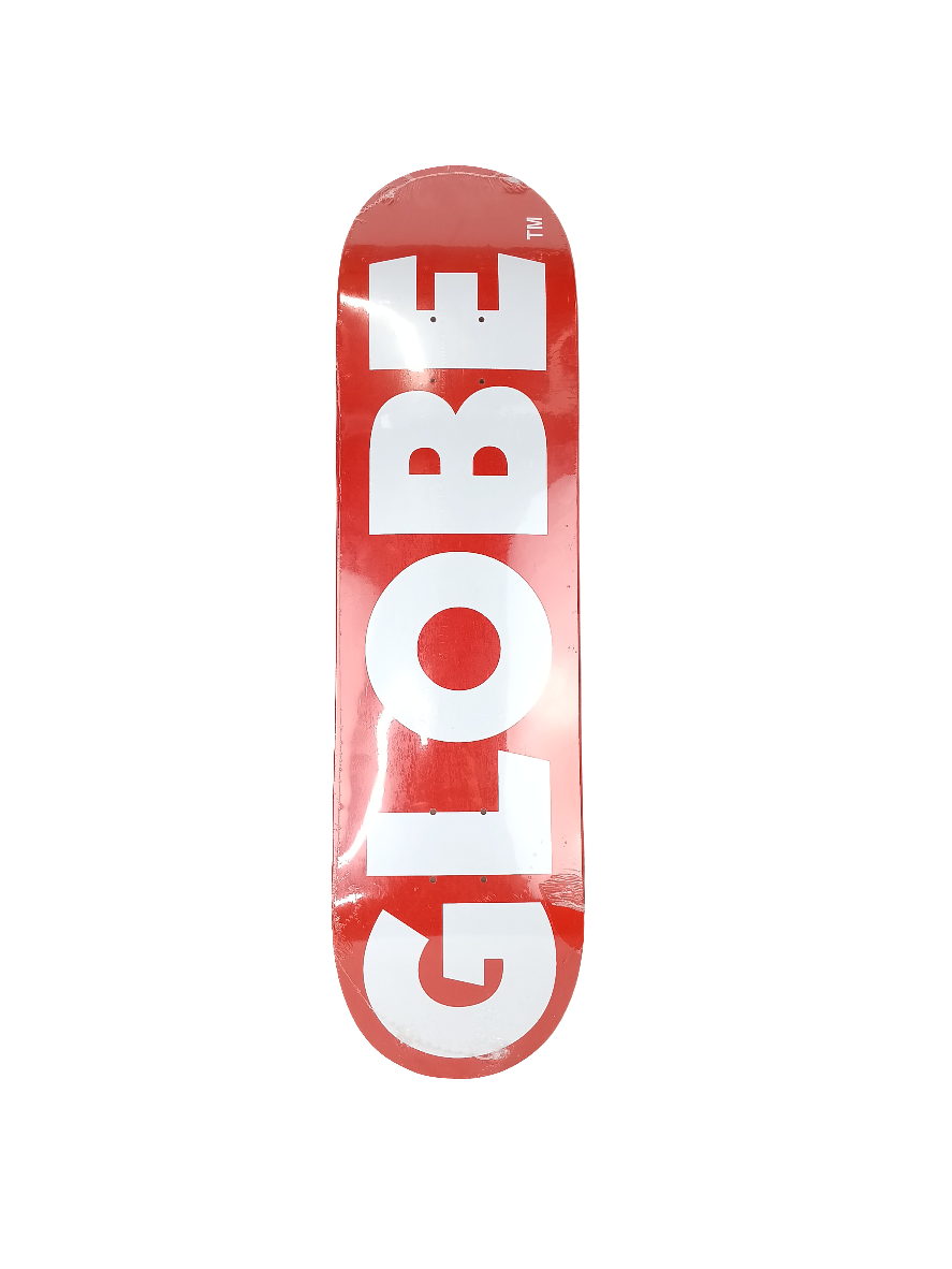 Globe Red White Globe Logo Size 8.25" Vintage NOS Deck