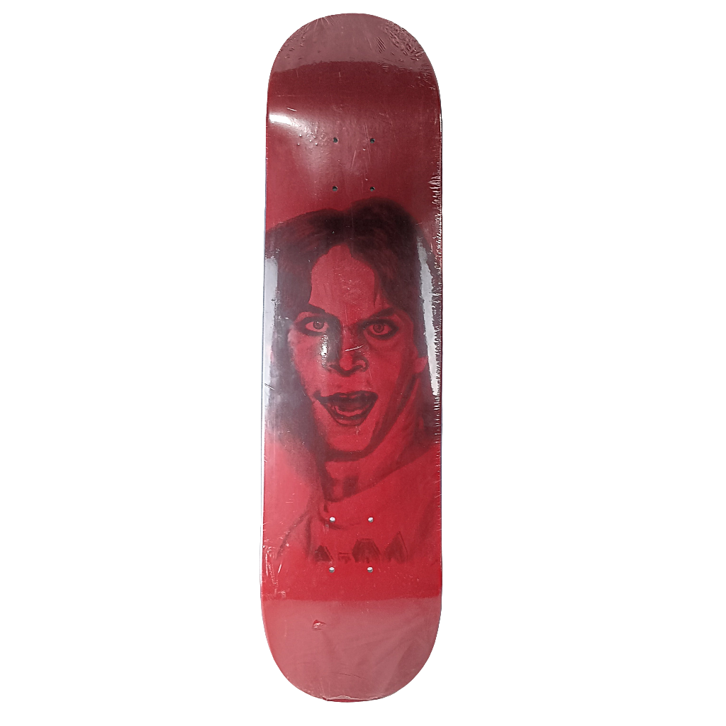 Hockey Face Portrait Red Black Size 7.9" Vintage NOS Deck
