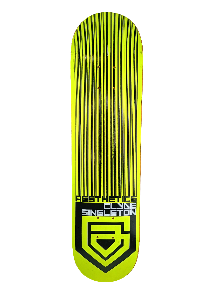 Aesthetics Clyde Singleton Aesthetic Logo Neon Green Black Size 7.625 Skateboard Deck