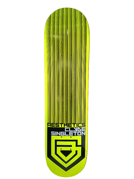 Aesthetics Clyde Singleton Aesthetic Logo Neon Green Black Size 7.625 Skateboard Deck