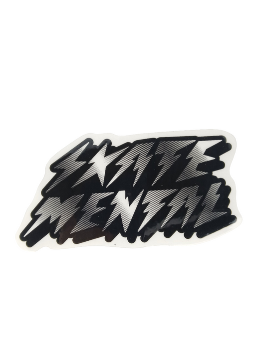 Skate Mental Bolts Graphic Clear Black Silver 4.25" X 2.25" Vintage NOS Sticker