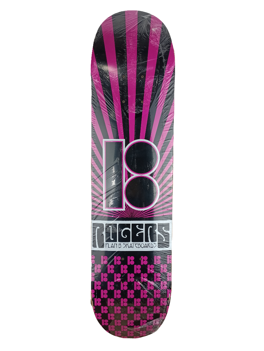 Plan-B Jereme Rogers B Logo Burst Black Pink White 7.6 Deck