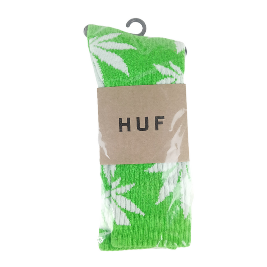 HUF Plantlife Crew Sock Lime White Mens One Size Fits All Crew Socks