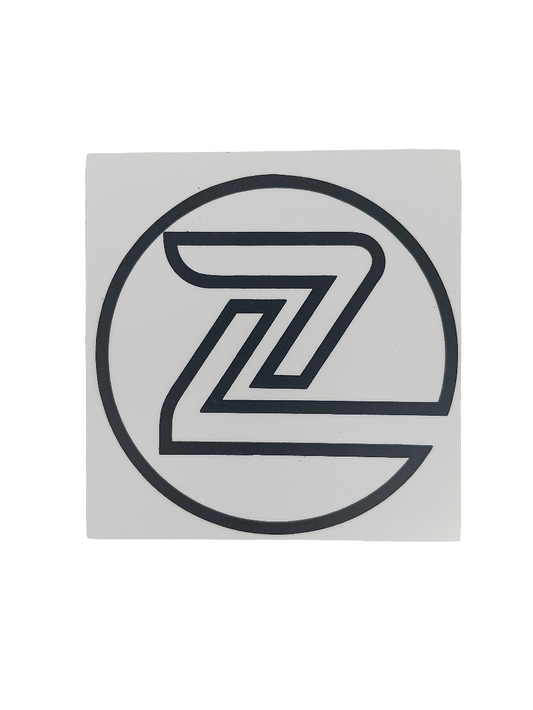 Z-Roller Z Logo Black White Size 4.1" X 4.5 Vintage NOS Sticker